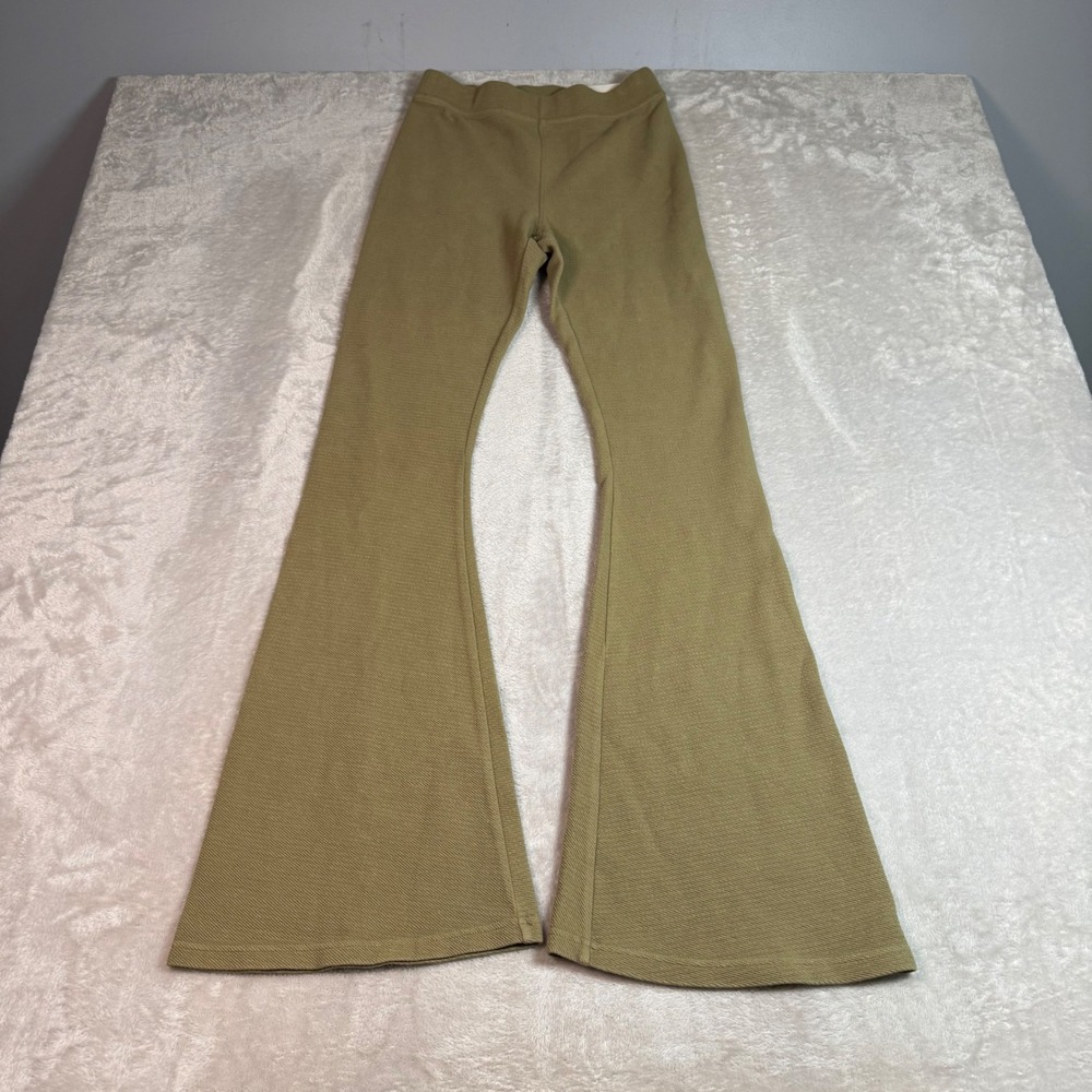 NWT Offline by Aerie Women M Olive Green Hi-Rise Flare Textured Leggings